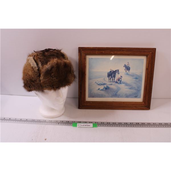 Beaver Hat & RCMP Picture - 12" x 14"