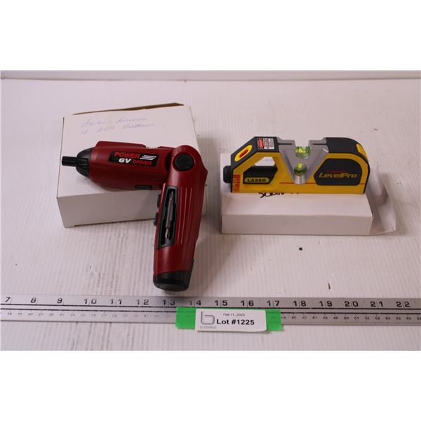 Battery Powered Screwdriver & Laser Level