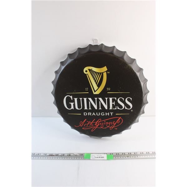 Guinness Bottle Cap Sign 16''