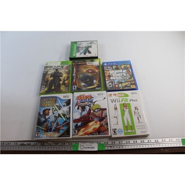 (7) Nintendo Wii and Sony Play Station 4 & 1 (PS4 & 1) Games - Grand Theft Auto V (GTA 5), Star Wars
