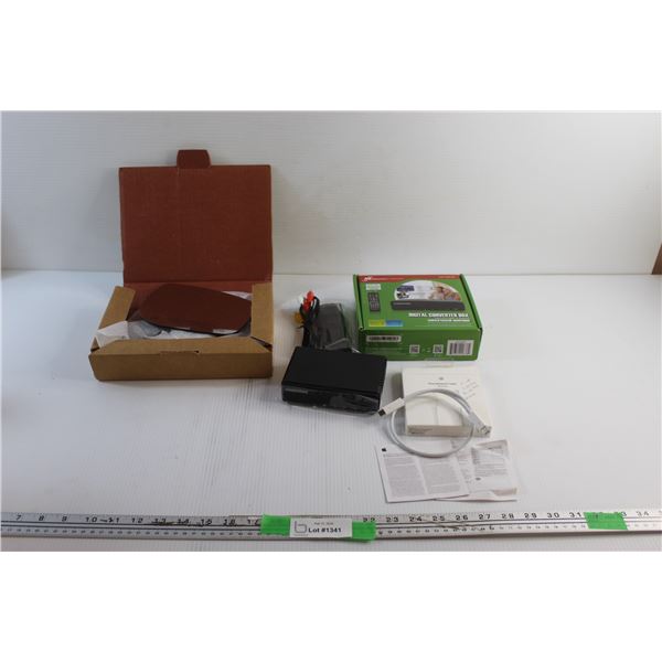 Car Side Mirrors 7'' x 5''. Digital Converter Box and Apple Thunderbolt Cable - As Is