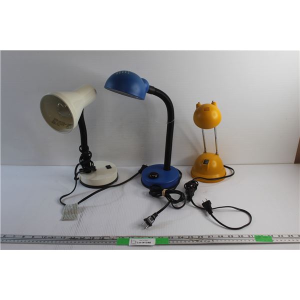 (3) Desk Lamps - Tested