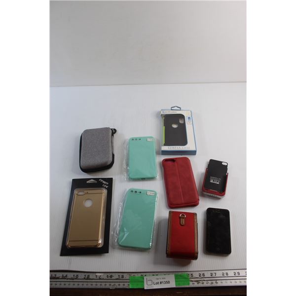 Assorted Phone Cases and Apple iPhone 4 - For Parts
