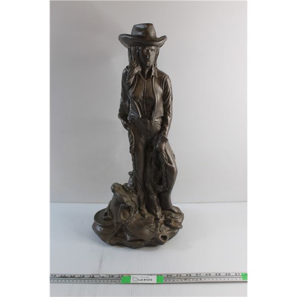 24'' Chalkware Cowgirl Statue