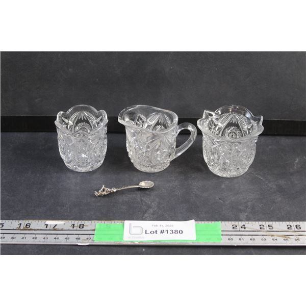 Crystal Cream & Sugar Set - Some Damage