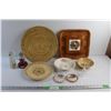 Image 1 : Ceramic Plates, Bowls, Glass Bell, Oil Lamps, Metal Coaster, Serving Platter and Tray