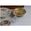 Image 7 : Ceramic Plates, Bowls, Glass Bell, Oil Lamps, Metal Coaster, Serving Platter and Tray