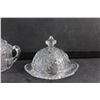 Image 3 : Crystal Cream & Sugar Set and Lidded Butter Dish