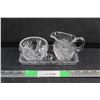 Image 1 : Crystal Cream & Sugar Set with Tray