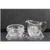 Image 2 : Crystal Cream & Sugar Set with Tray