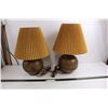 Image 1 : Pair of Table Lamps with Shades 19" Tall - Tested