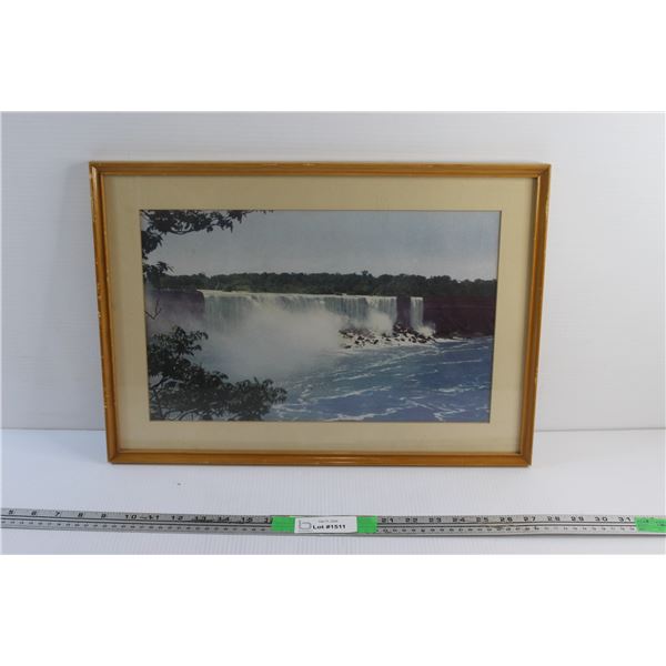 Framed Waterfall Art Print 20'' x 14''
