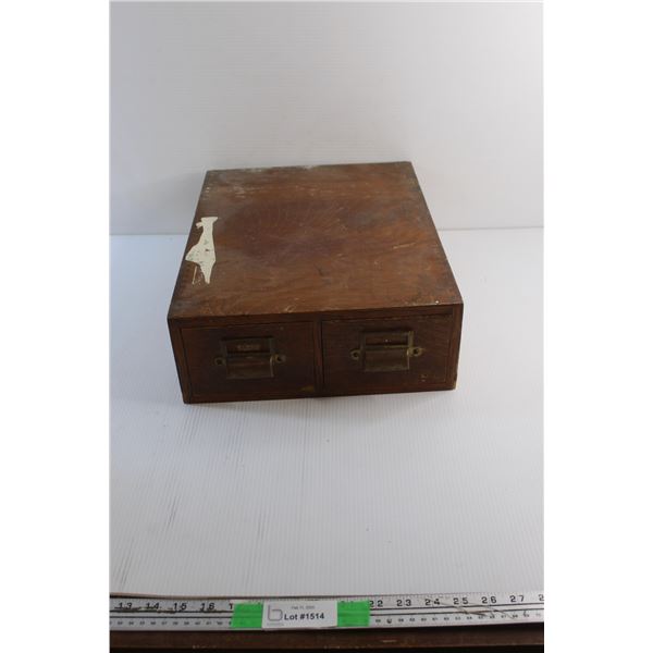 Antique File Cabinet - 17'' x 13'' x 5''