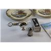 Image 8 : Tea Pot Drip Catchers, Decorative Ceramic Plates & Bowl, Key Chain, Vintage Iron and Misc.
