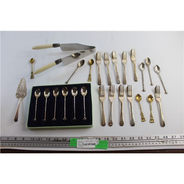 Dessert Spoons, Forks and Cake Tongs