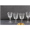 Image 2 : (5) Crystal Goblets and Tea Cup & Saucer