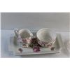 Image 2 : Luster Ware Egg Cups, Espresso Cup & Saucer and Cream & Sugar Set with Serving Tray