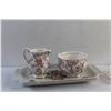 Image 3 : Luster Ware Egg Cups, Espresso Cup & Saucer and Cream & Sugar Set with Serving Tray