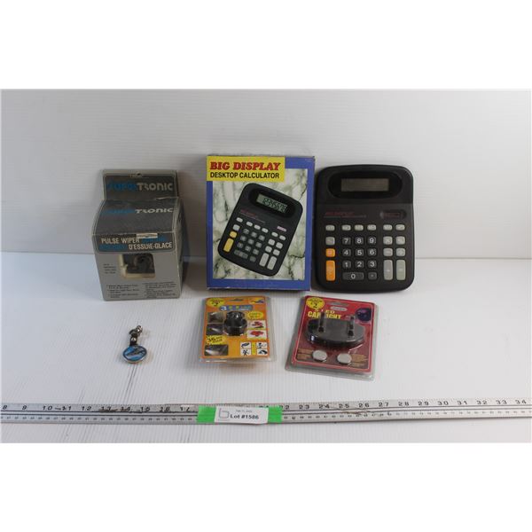 Cap Lights, Key Chain, Big Display Calculator and Pulse Wiper Control