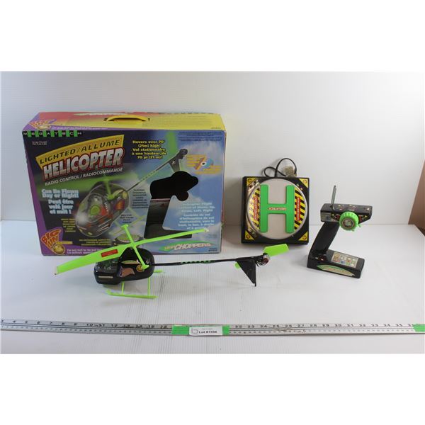 Lighted R/C Helicopter with Controller and Charging Helipad - As Is