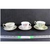Image 1 : (3) Bone China Ceramic Tea Cups and Saucers