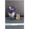 Image 1 : Art Glass Flower Vase and Snowflake Glass Cup