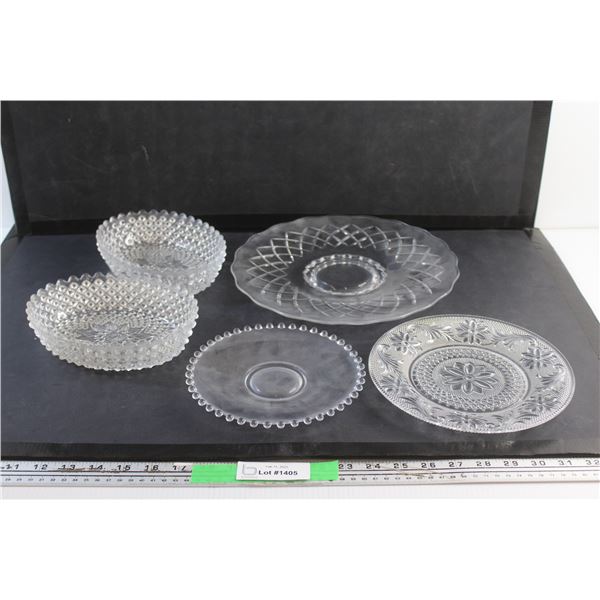 Glass Plates, Platter and Candy Dishes