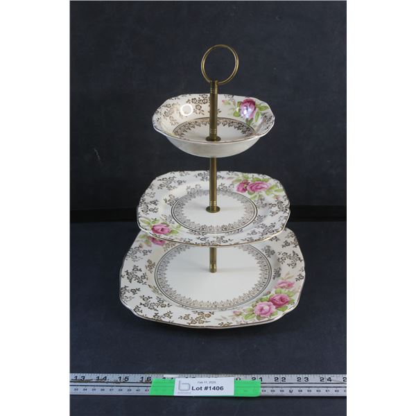 Porcelain Flower Tiered Candy Dish