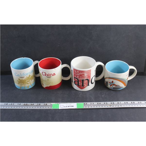 (4) Starbucks Ceramic Mugs - Chipped