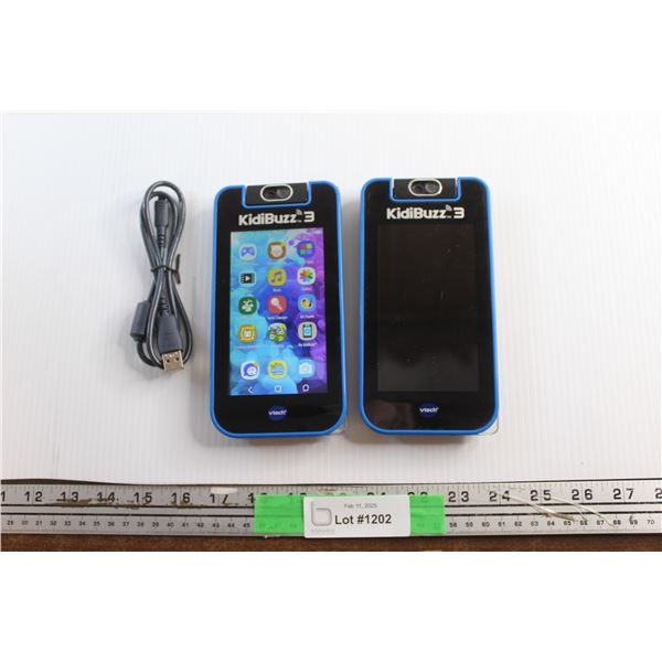 (2) VTech KidiBuzz 3 Preschool Learning Phones - Tested