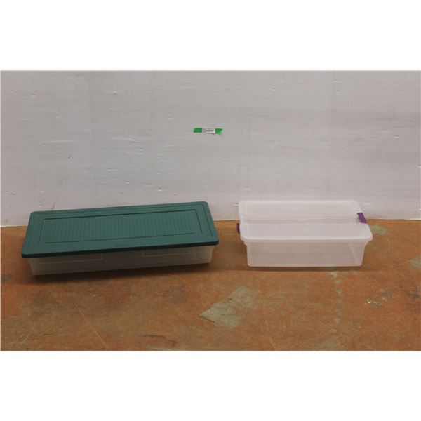 *Rubbermaid Plastic Tote with Lid 34'' x 16 1/2'' x 6'' and Sterlite Tote with Lid 23'' x 16'' x 7''