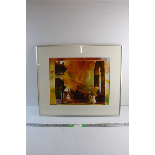 Framed Royal Bathroom Art Print 26'' x 22''