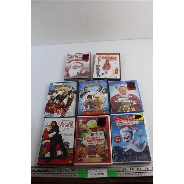 (8) Blu Ray and DVD Movies - Jingle All the Way, a Muppets Christmas and Christmas in Wonderland