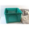 Image 4 : (2) Blankets and Plastic Basket