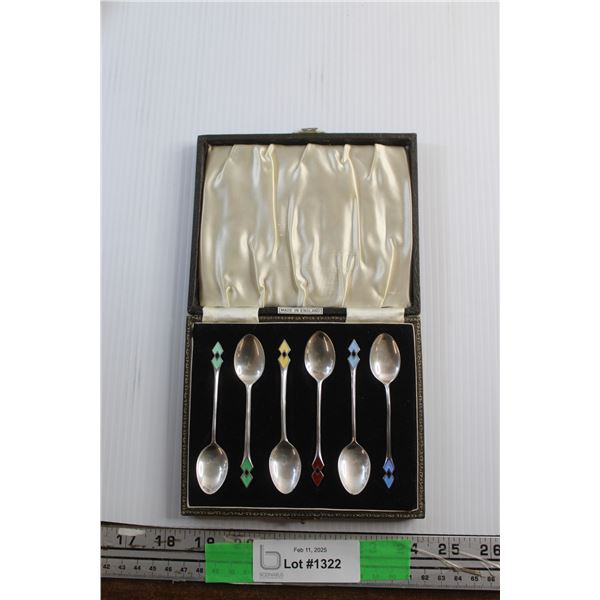 (6) Made in England Souvenir Spoons