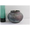 Image 3 : Hand Painted Ceramic Vase, Emerald Glass Vase and Ceramic Flower Vase