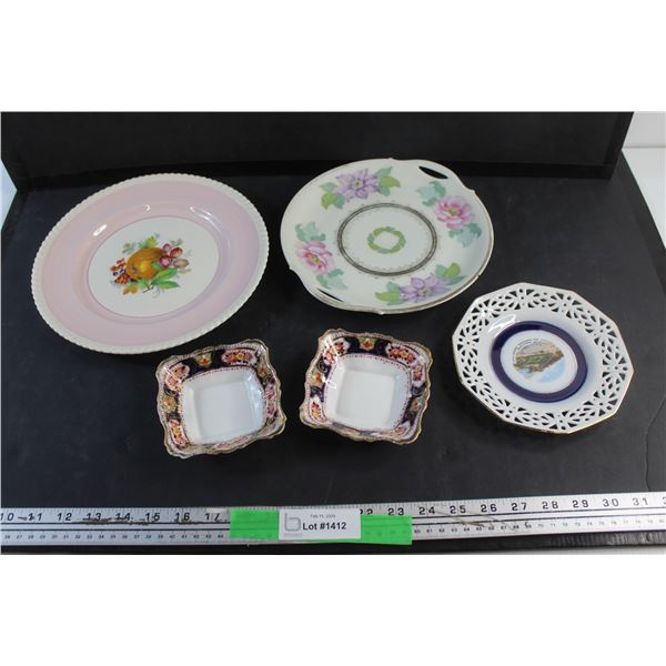 (5) Decorative Plates - Chipped