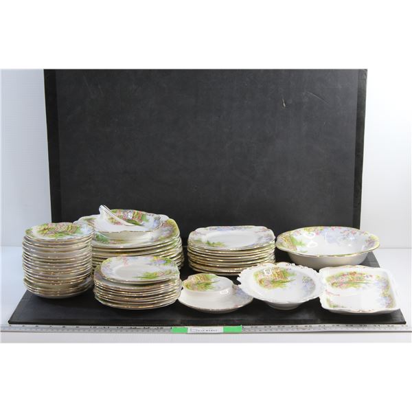 40+ piece Royal Albert Crown China Dish Set - Dining Plates, Bowl, Coasters and Trays