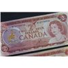Image 4 : (4) Vintage $2 Canadian Dollar Bills