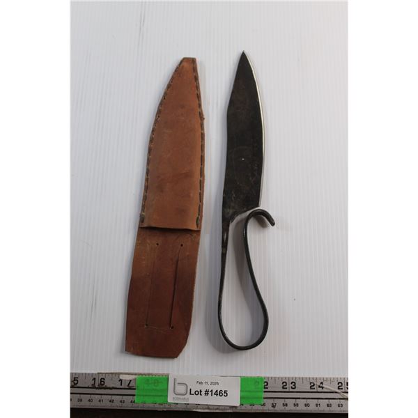 Homemade Blacksmith 8'' Fixed Blade Knife and Sheath