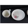 Image 3 : (2) Pink Rose Ceramic Coffee Mugs and Saucers