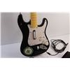 Image 6 : Rock Band Microphone, Harmonix Stratocaster Electric Guitar and Belt - Consignor Says Works