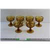 Image 1 : (6) Amber Glass Goblets