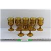 Image 1 : (7) Amber Glass Goblets