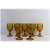 Image 2 : (7) Amber Glass Goblets