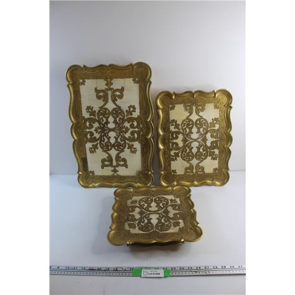 (3) Plastic Italian Tables - Missing Legs