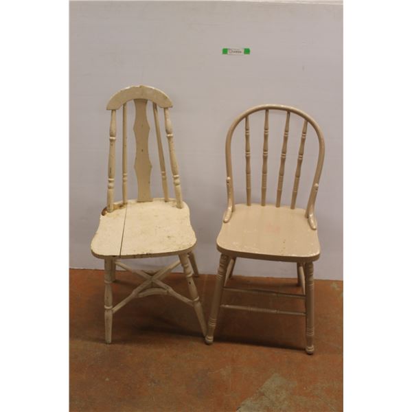 *(2) Wooden Chairs 36'' x 15'' x 15'' - CANNOT SHIP