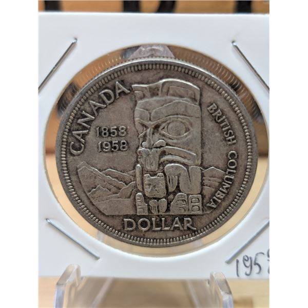 Lot 27-1) 1 Canadian silver Dollar 1958
