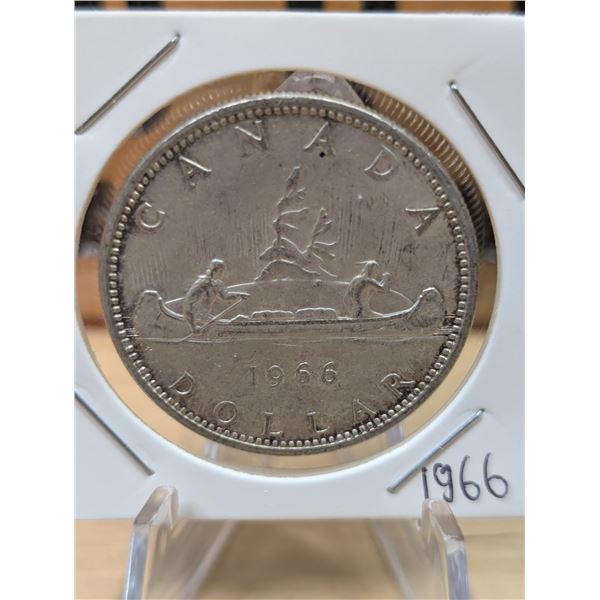 Lot 29-1) 1 Canadian silver Dollar 1966