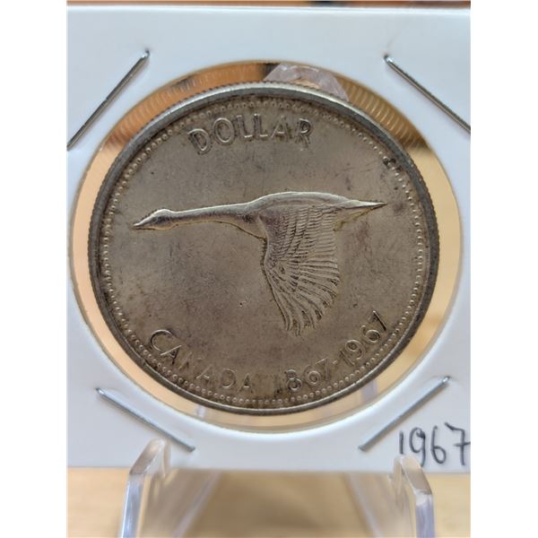 Lot 31-1) 1 Canadian silver Dollar 1967